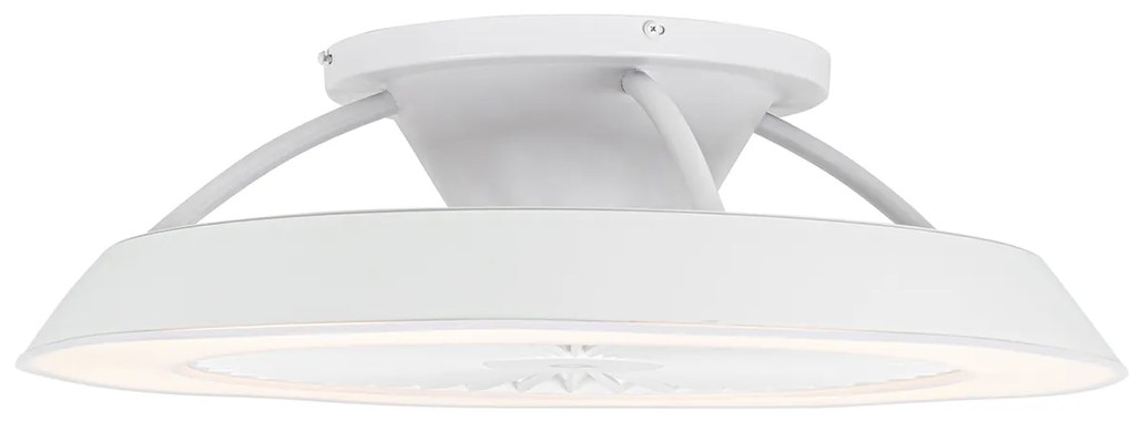 Ventilador de teto inteligente branco com LED e comando remoto - Deniz Moderno