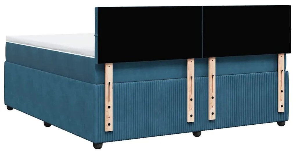 Cama com molas/colchão 180x200 cm veludo azul