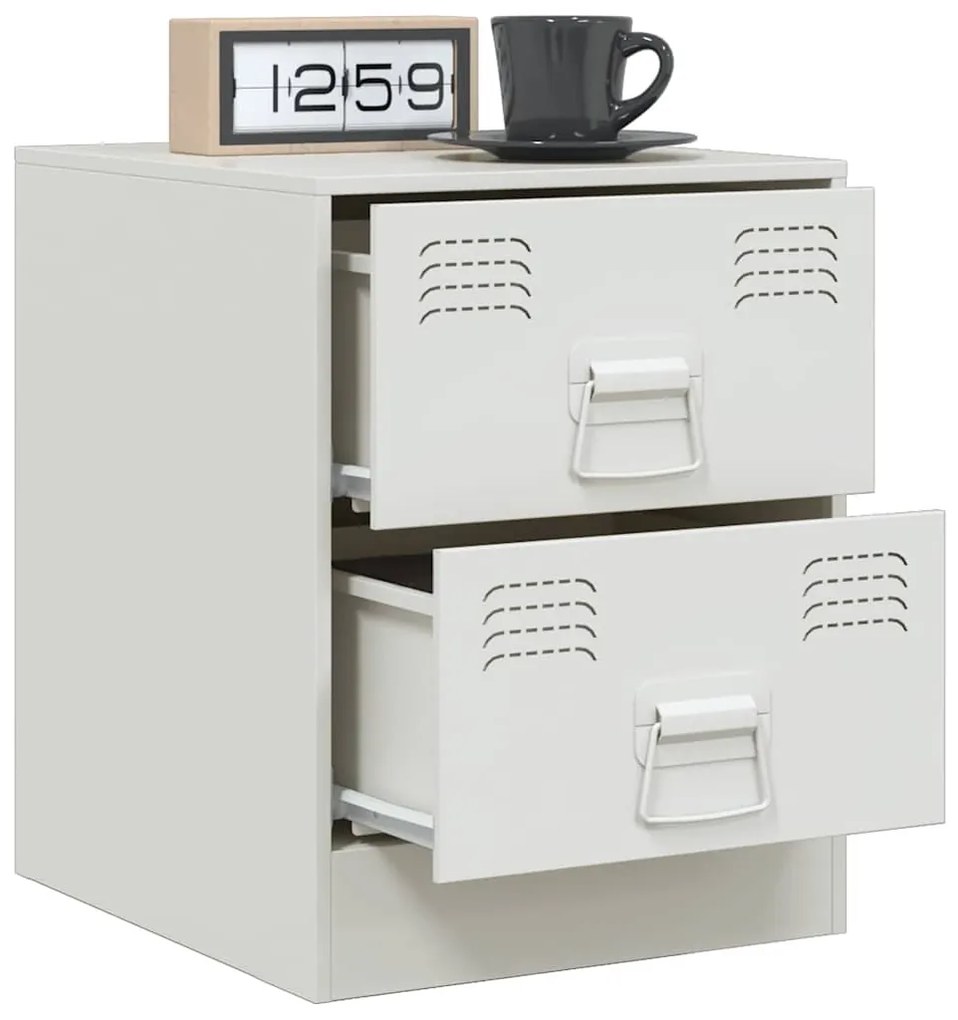 Mesa de cabeceira 34,5x39x44 cm aço branco
