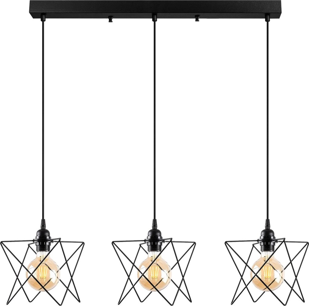 Candeeiro de Teto Akkas – Preto – 98 x 24 cm