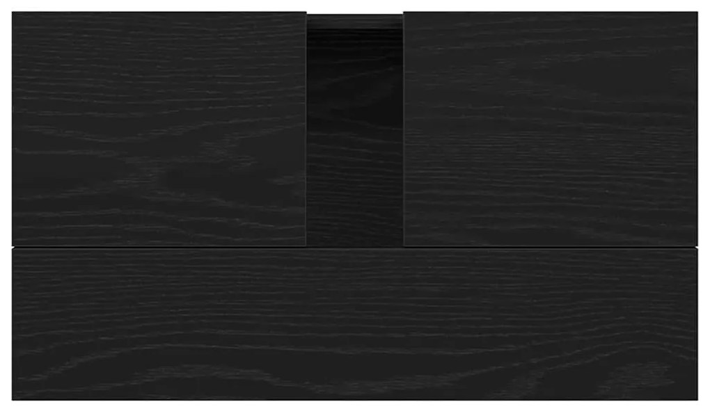 Gabinete de Pia vidaXL Preto Carvalho 58x33x60 cm Madeira Engenharia