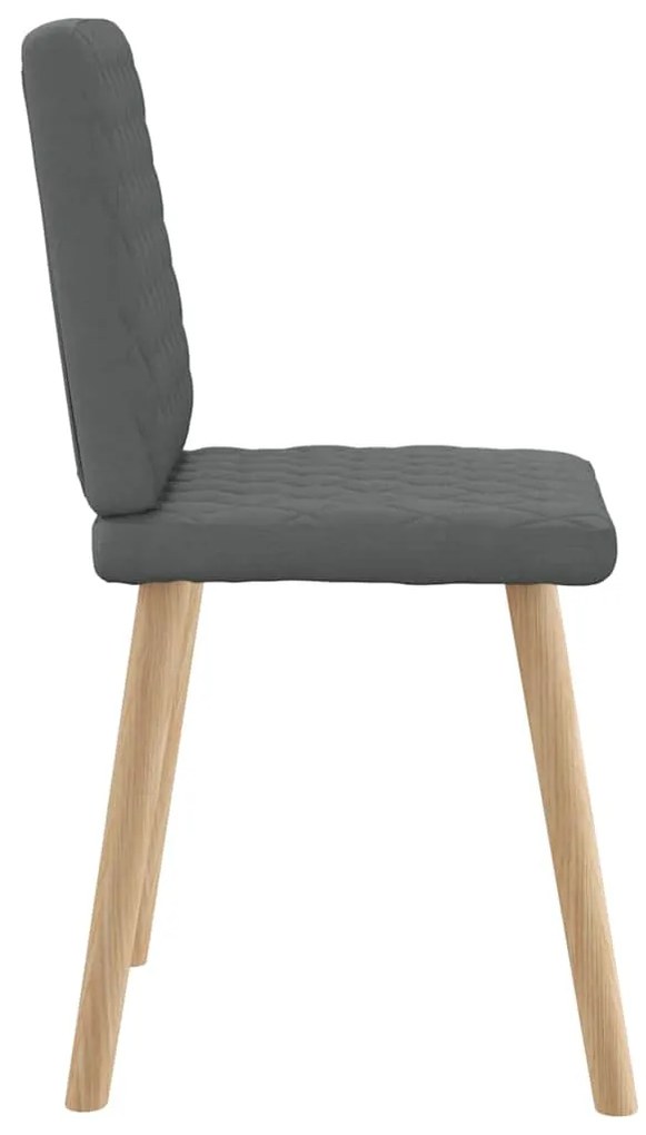 Cadeiras de jantar 6 pcs tecido cinzento-escuro