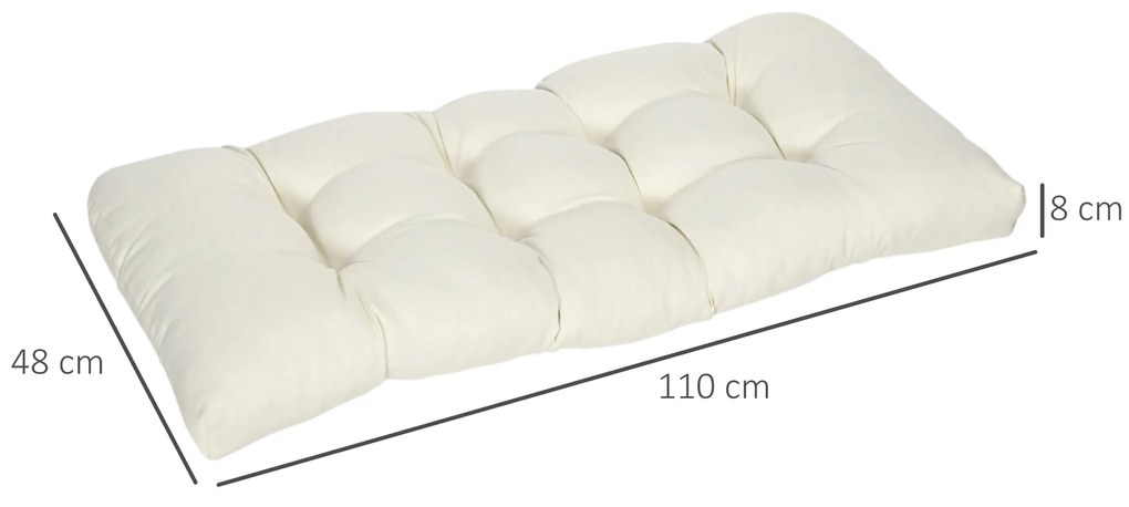 Almofada para Banco de 2 Lugares – Douce Crème – Creme – 110x48x8 cm