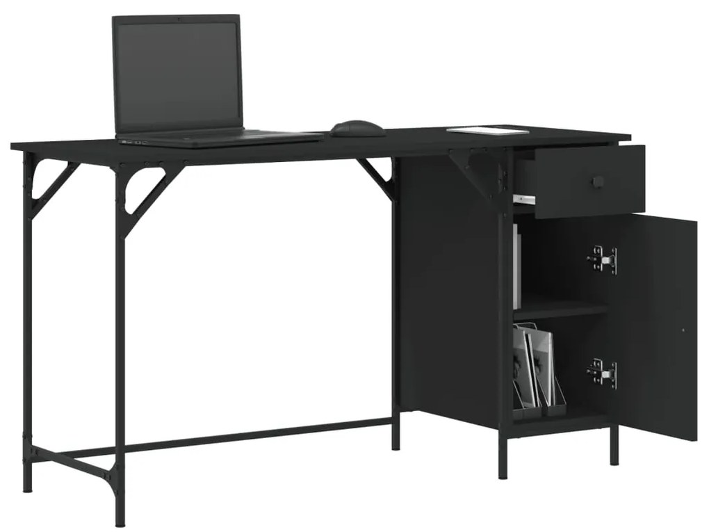 Secretária de computador 131x48x75 cm derivados madeira preto