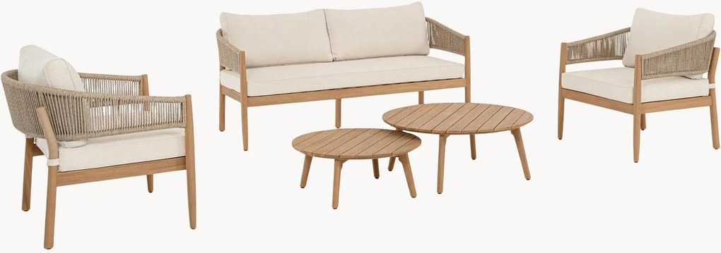 Conjunto lounge de jardim em madeira de acácia Thiago, conjunto de 5