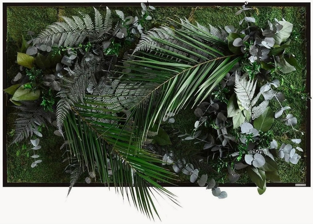 Quadro de parede emoldurado artesanal com design de selva Tropic