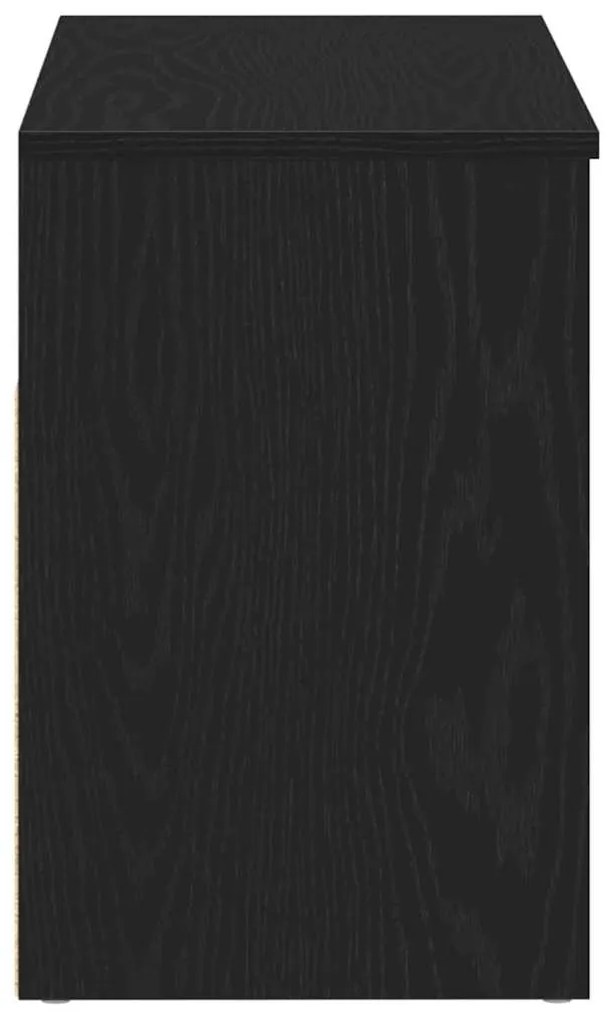 Banco de Hall vidaXL Preto Carvalho 60x30x45 cm em Madeira Reconstituí