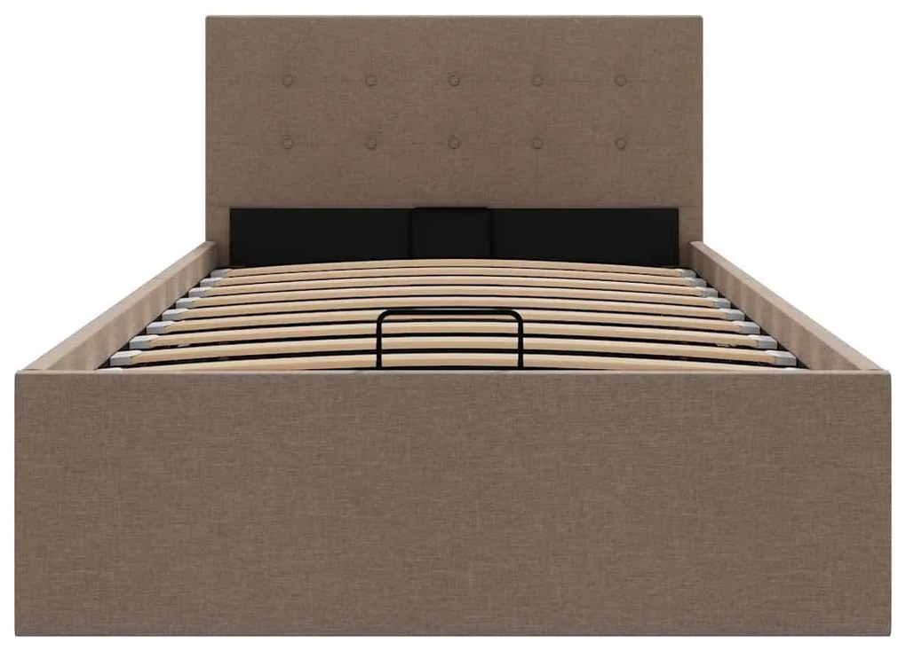 Cama hidráulica c/ arrumação 90x200cm tecido cinza-acastanhado