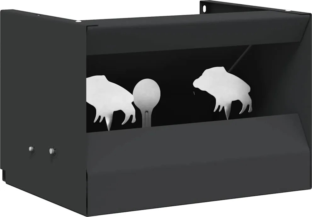 vidaXL Caixa para Armadilha de Balas Preto 29 x 22 x 20 cm Aço