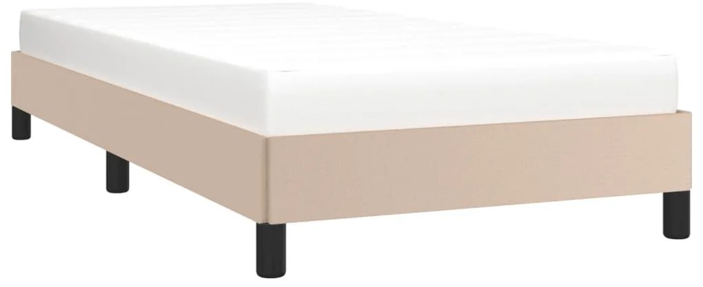 Estrutura de cama 90x200 cm couro artificial cappuccino