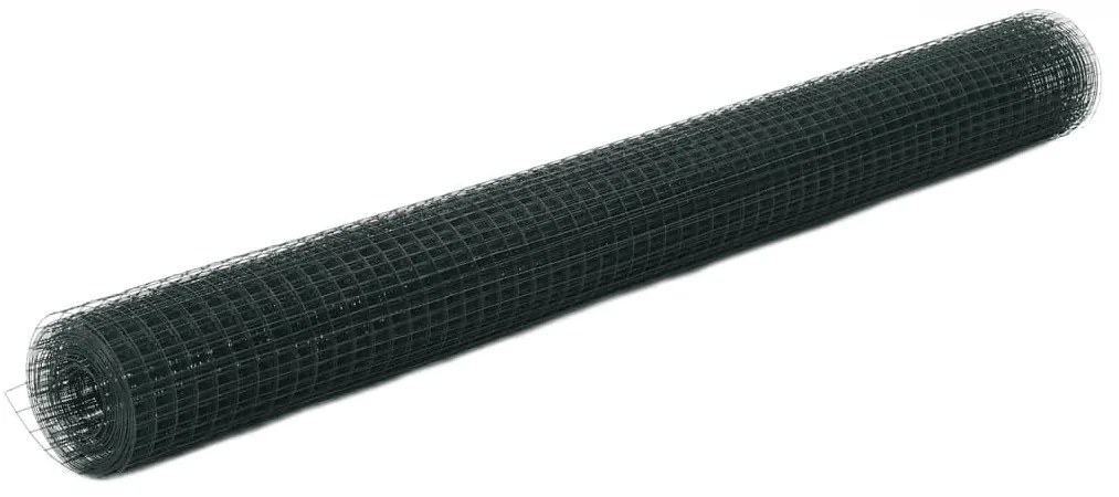vidaXL Cerca arame galinheiro 10x1,5 m aço c/ revestimento PVC verde