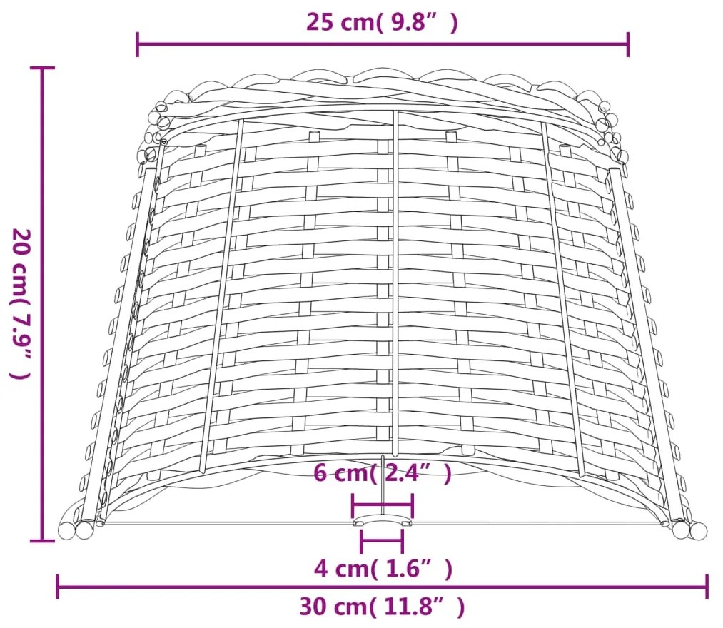 Abajur Ø30x20 cm vime castanho