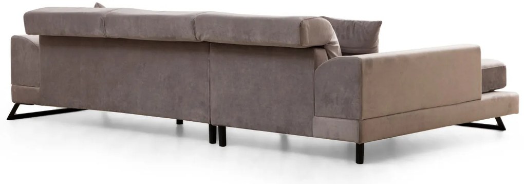 Sofá de Canto Frido – Cinzento Claro – 304 cm x 190 cm
