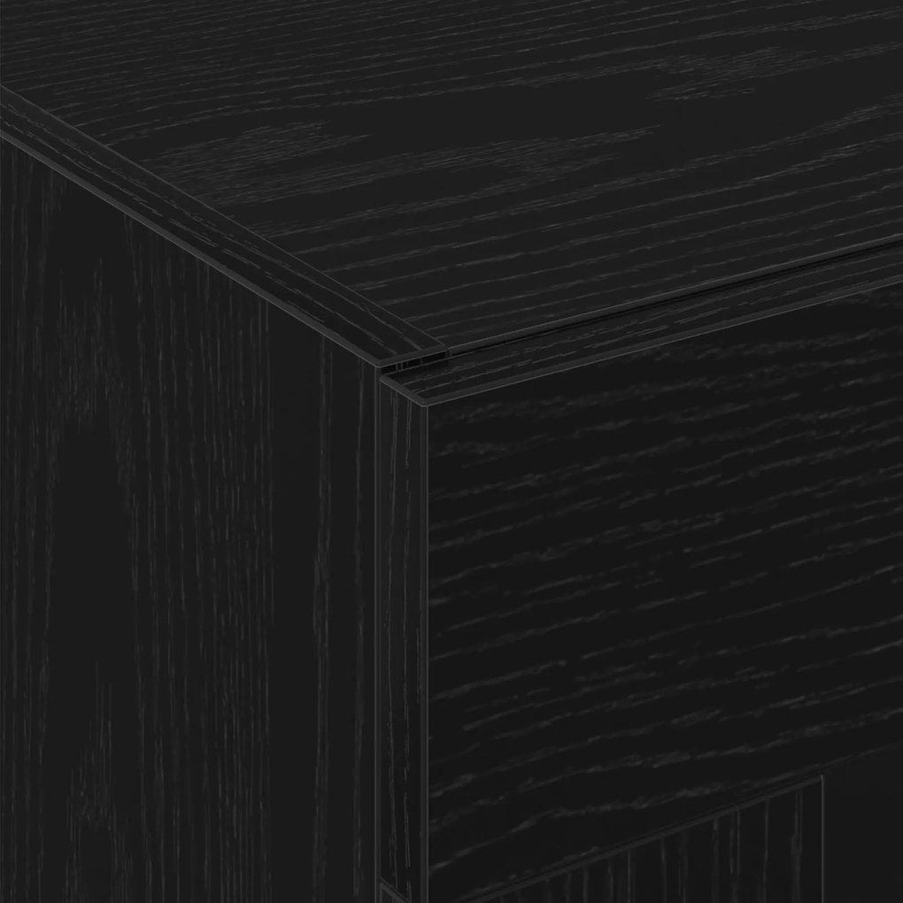 Armário de Parede com Portas de Vidro Carvalho Negro 69.5x34x90 cm