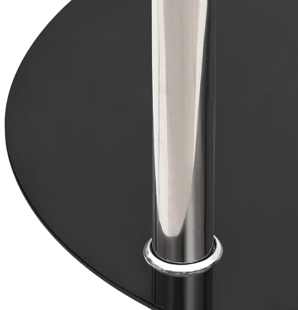 Mesa apoio duas prateleiras 38cm vidro temp. transparente/preto