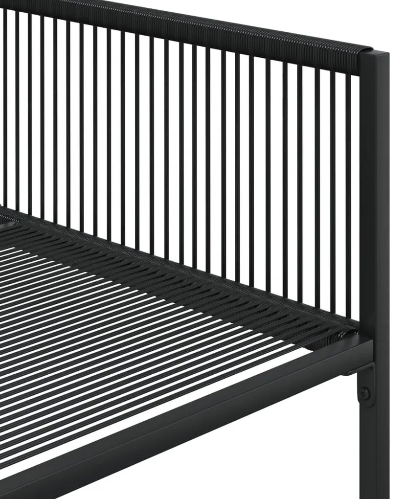 7 pcs conjunto de jantar para jardim vime PE preto