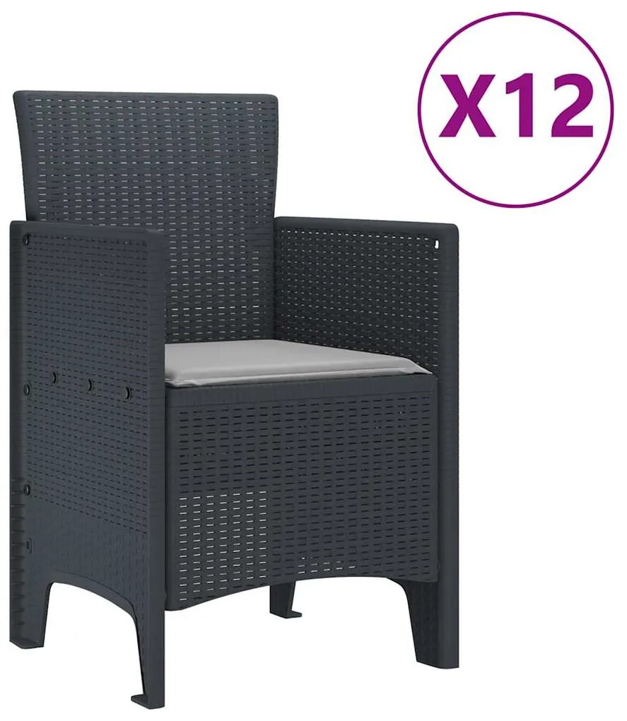 Conjunto de Jantar para Jardim com Almofadas 13 pcs