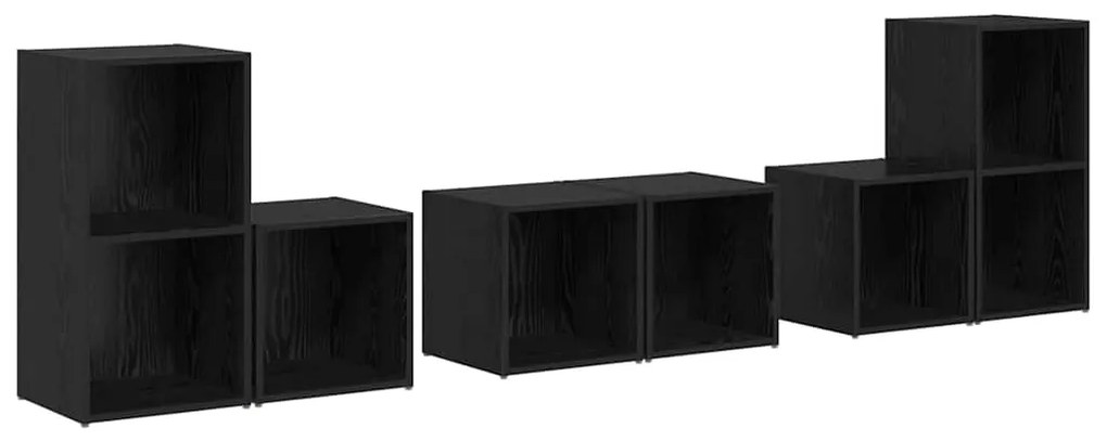 Conjunto de Estantes para TV 6 pcs Carvalho Preto