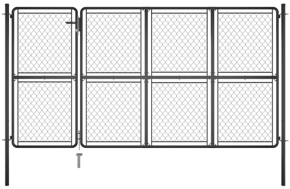 vidaXL Portão de jardim 175x350 cm aço antracite