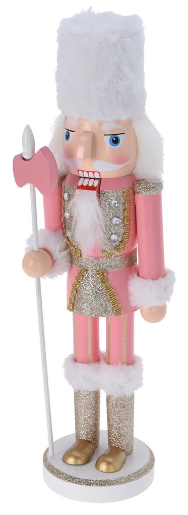 Soldado Quebra Nozes Branco e Rosa 36CM