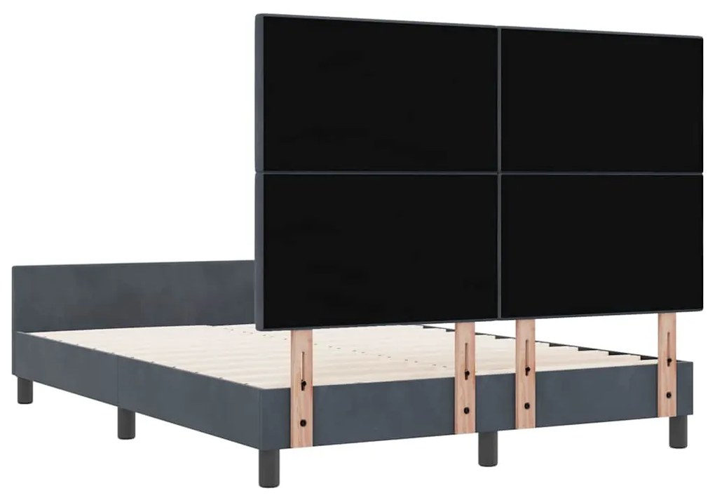 Cama de Veludo Cinza Escuro vidaXL 140x190 cm