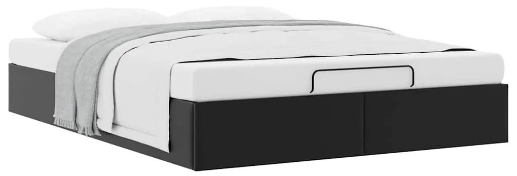 Estrutura de cama otomana sem colchão 140x190 cm preta