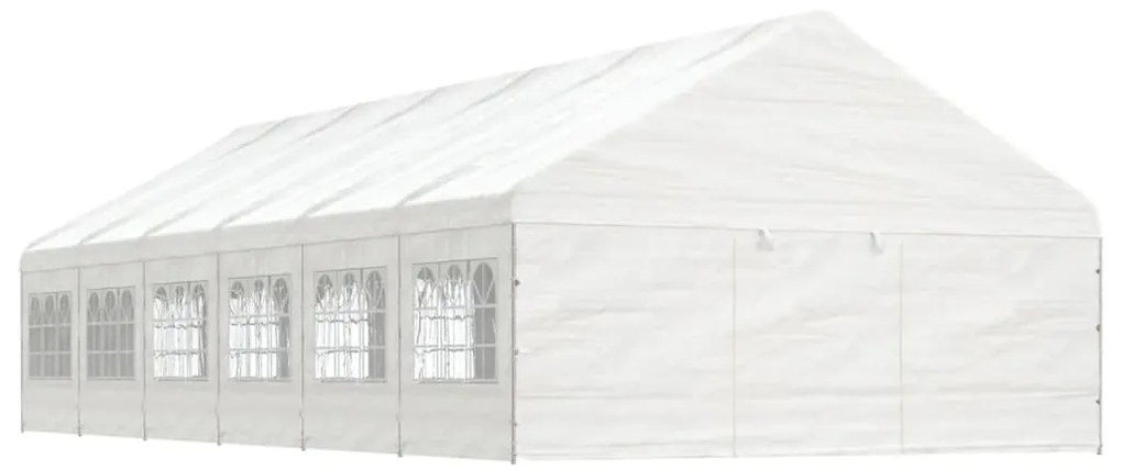 Gazebo com telhado 13,38x5,88x3,75 m polietileno branco