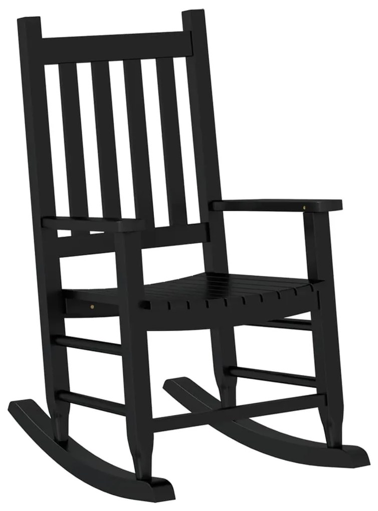 Cadeiras de baloiço infantis 2 pcs álamo maciço preto