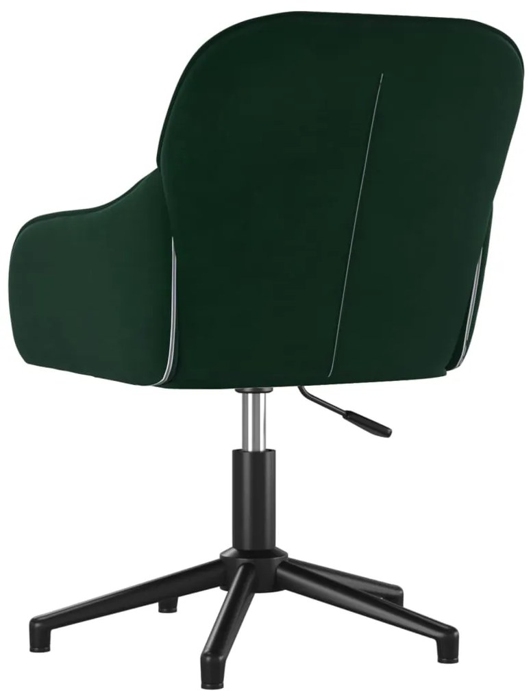 Cadeira de escritório giratória veludo verde-escuro