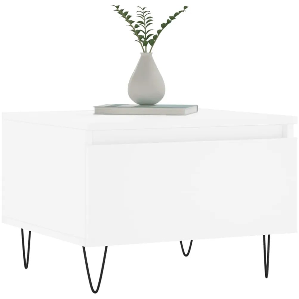 Mesas de centro 2 pcs 50x46x35 cm derivados de madeira branco