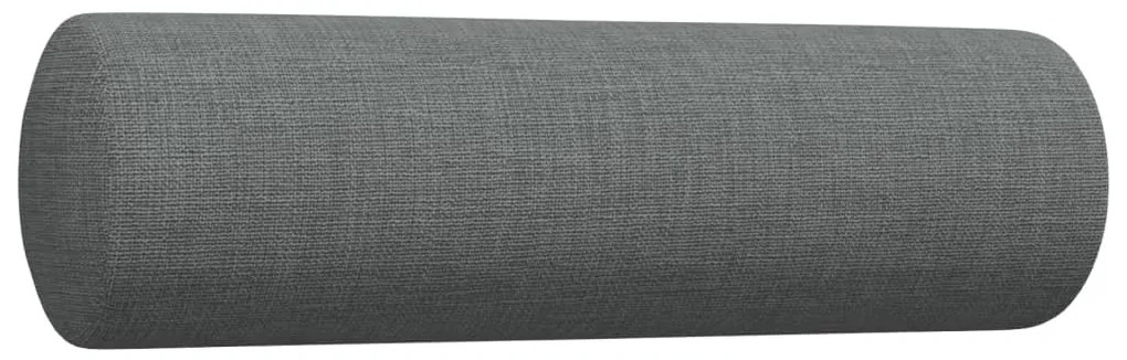 2 pcs conjunto de sofás com almofadões tecido cinzento-escuro