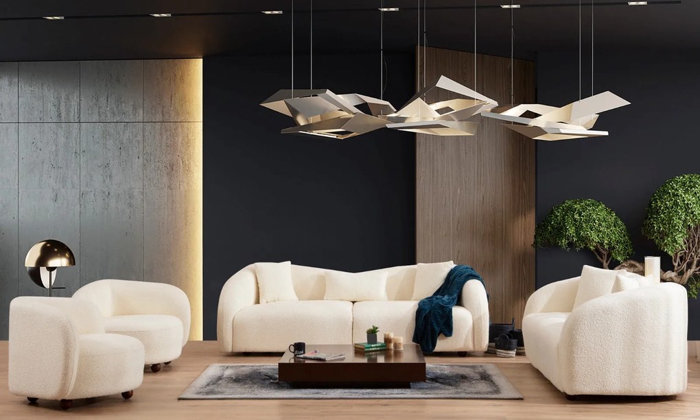 Sofá de 3 Lugares Venedik – Creme – 236 cm x 76 cm x 91 cm