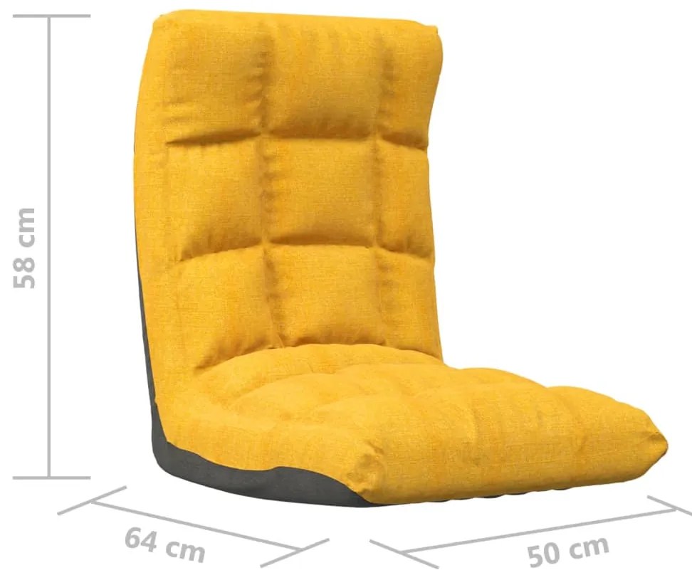 Colchão/cadeira de piso dobrável tecido amarelo mostarda
