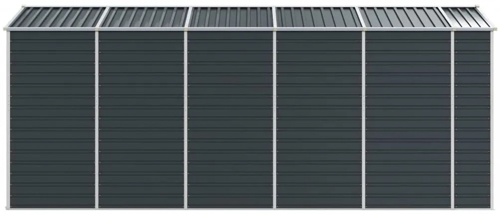 Abrigo de jardim 191x470x198 cm aço galvanizado antracite