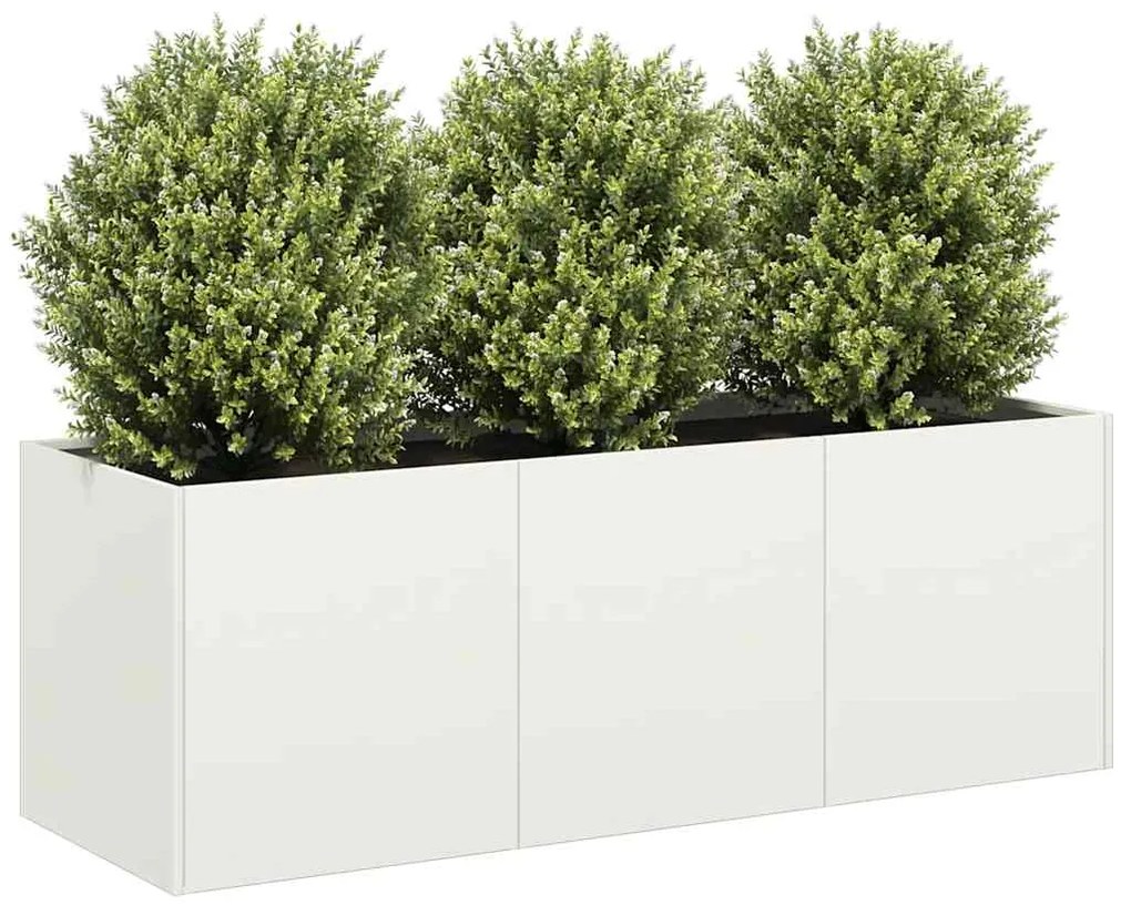 Vaso floreira 120x40x40 cm aço laminado a frio branco