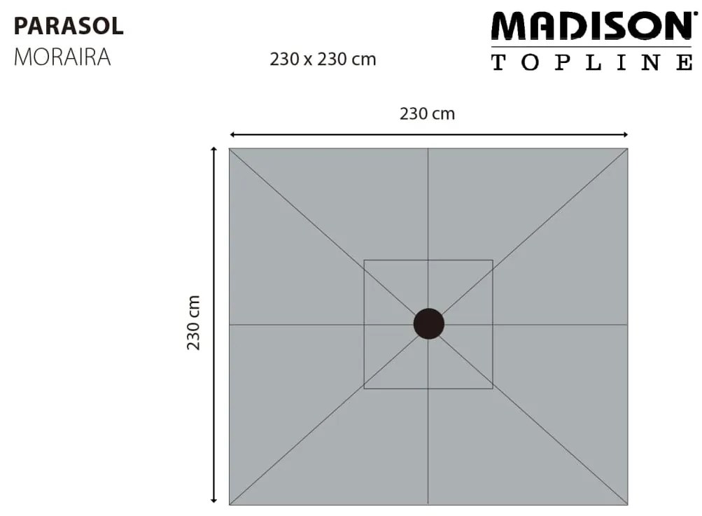 Guarda-sol de jardim Moraira 230x230 cm cor cru
