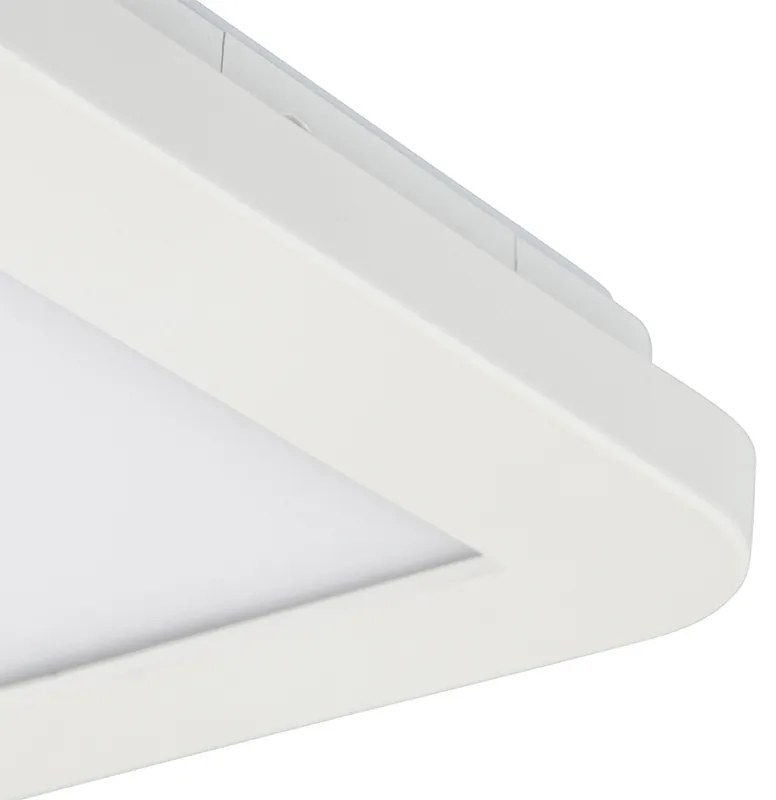 Candeeiro de teto branco 17cm com LED regulável em 3 níveis IP44 - Steve Moderno