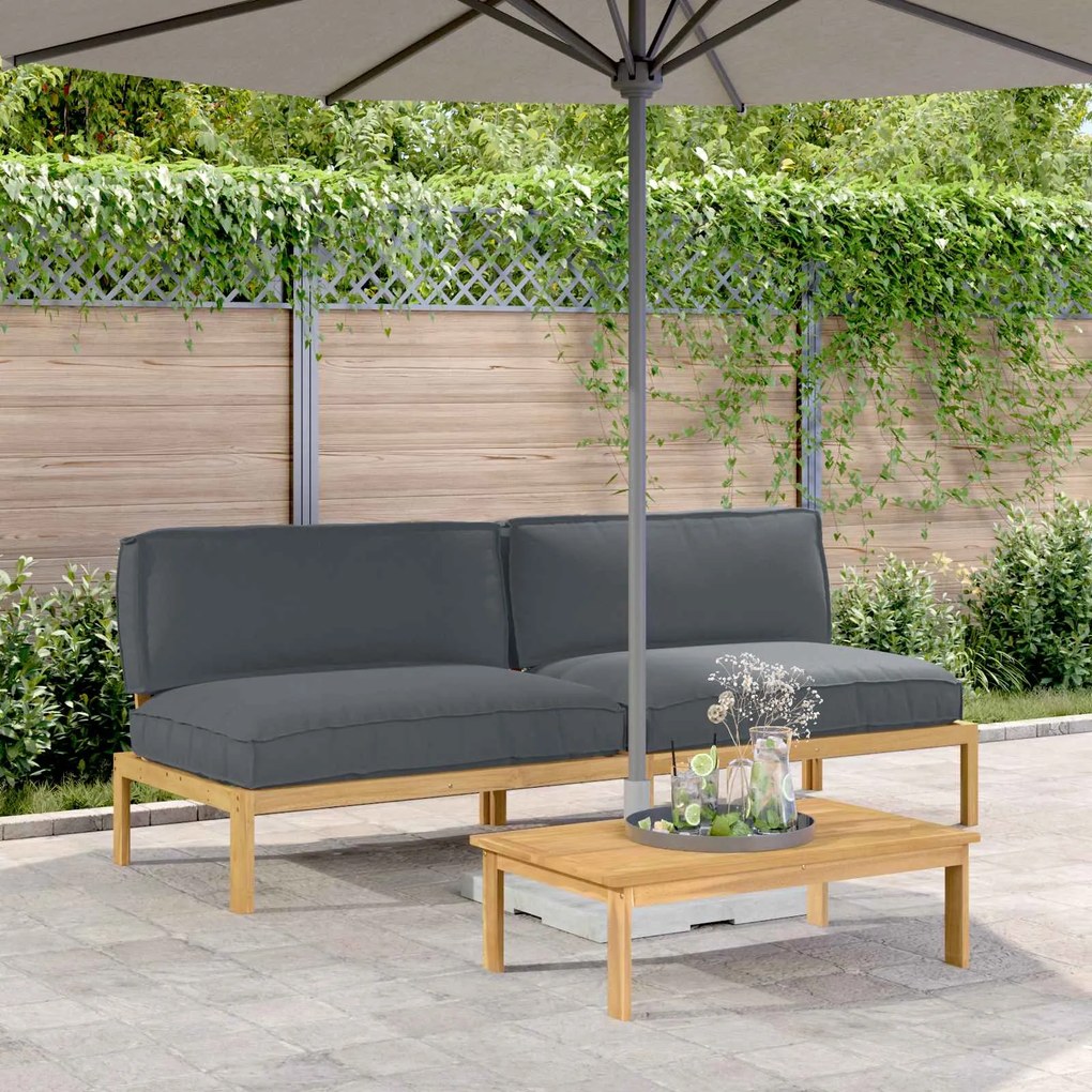 vidaXL Conjunto de Sofás com almofada Liso Antracite 240 x 92 x 69 cm
