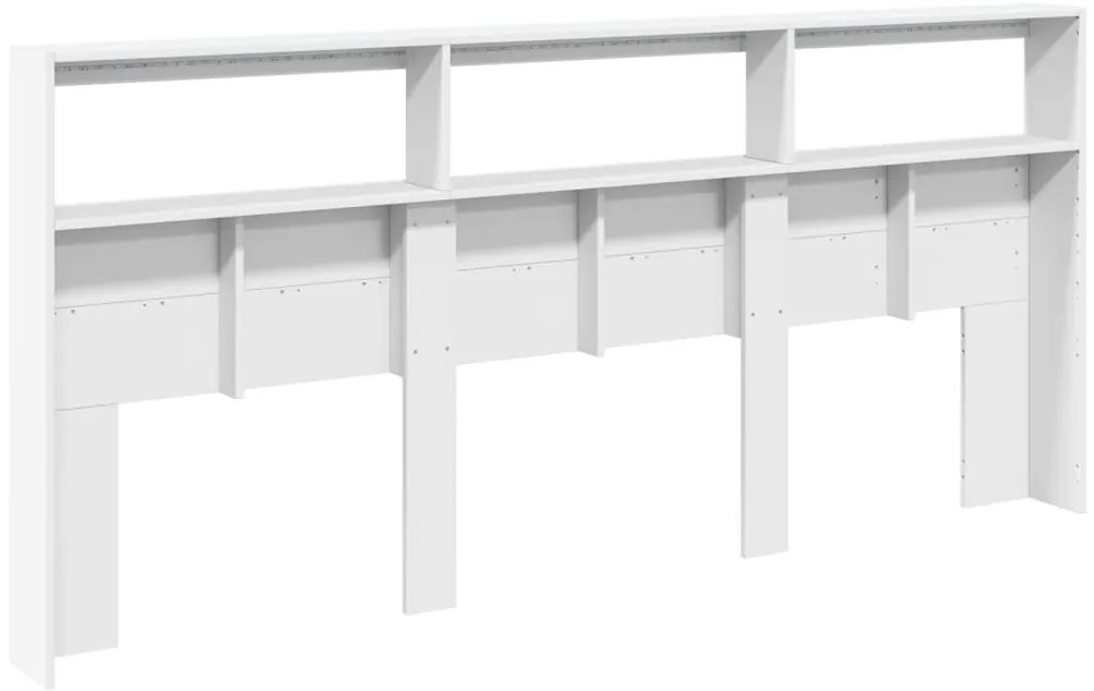 Armário de cabeceira com luzes LED 220x17x102 cm branco