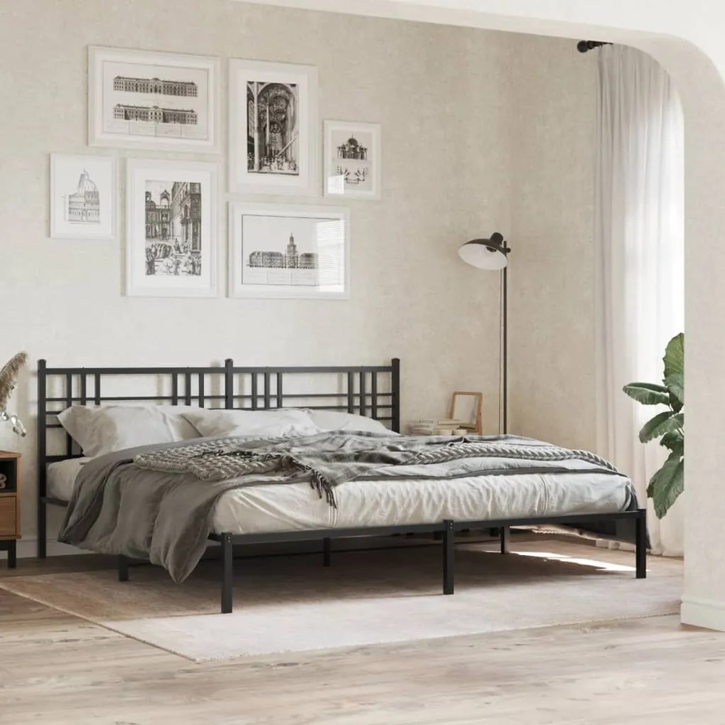 Cabeceira de cama 193 cm metal preto