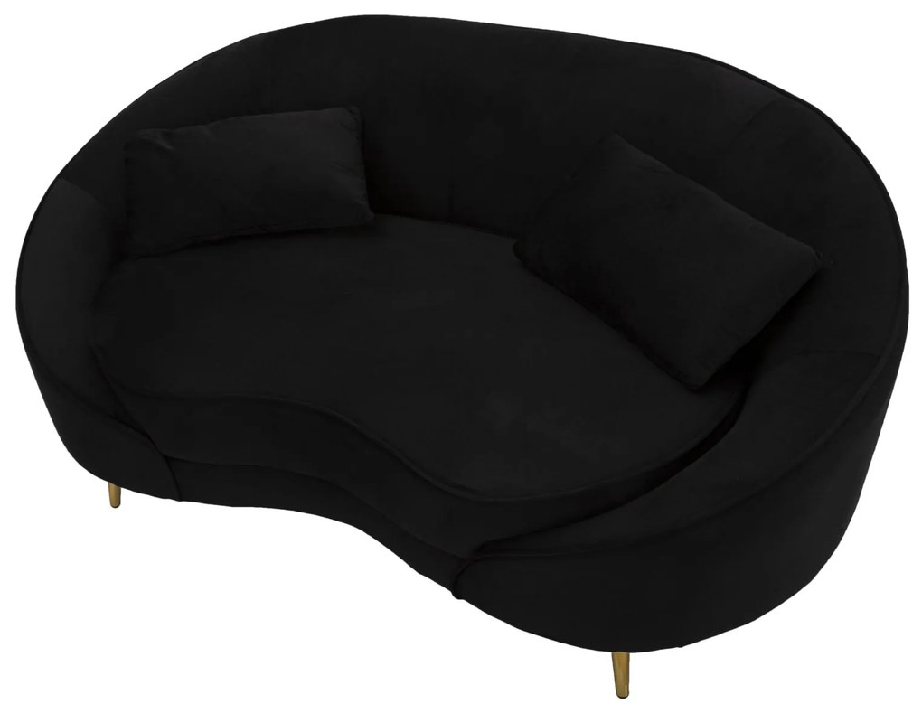 SOFÁ DE 2 LUGARES OSLO COM ALMOFADAS PRETO 148X84X68 CM