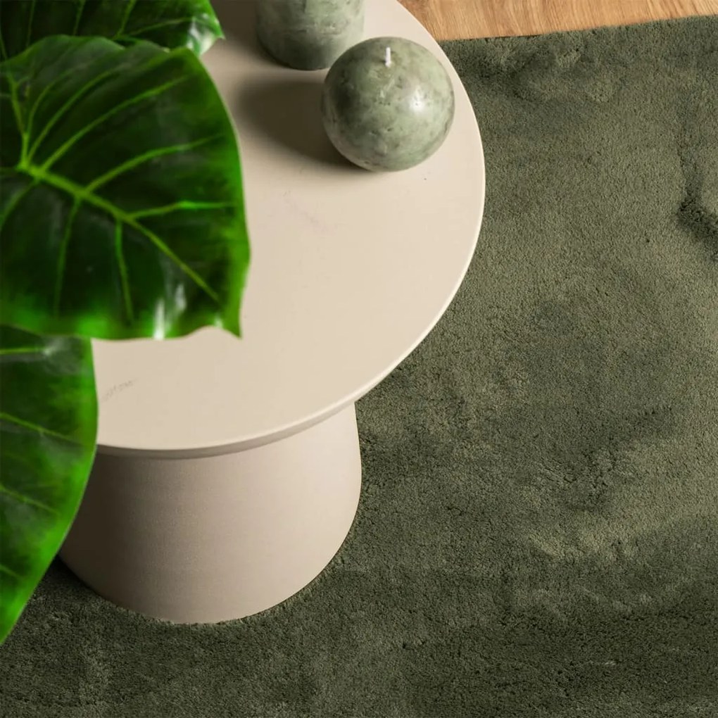 Tapete pelo curto macio lavável HUARTE 100x200cm verde-floresta
