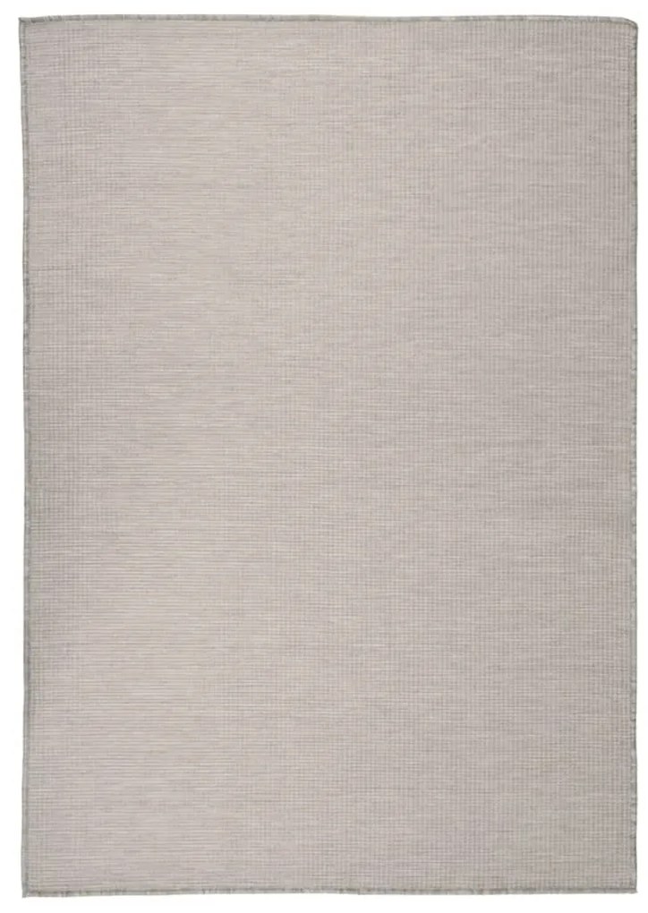 vidaXL Tapete de tecido plano p/ exterior 160x230 cm cinza-acastanhado