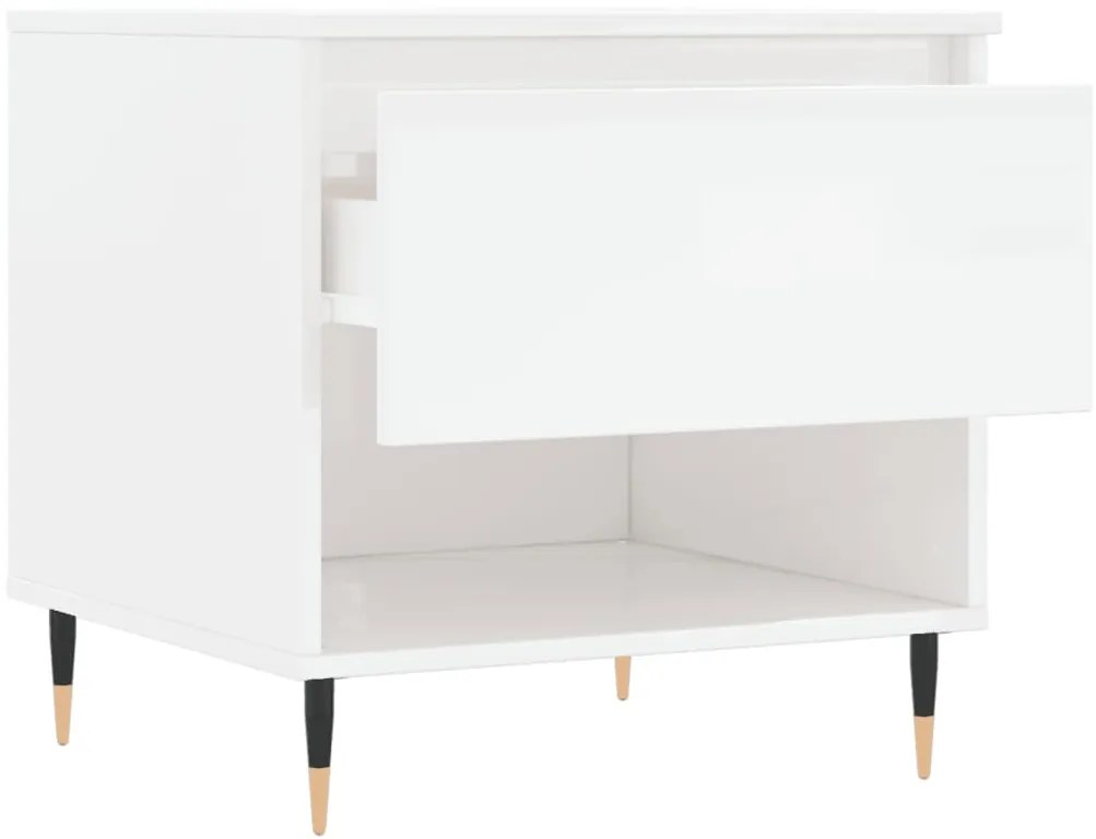 Mesas de centro 2pcs 50x46x50cm deriv. madeira branco brilhante