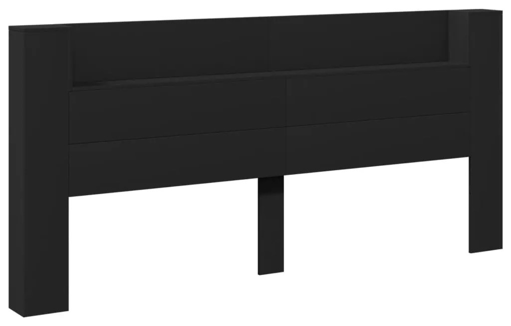 Armário de cabeceira com luzes LED 220x16,5x103,5 cm preto