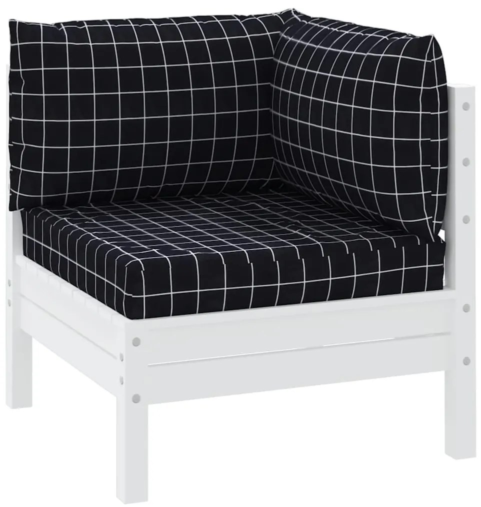 Almofadões p/ móveis de paletes 3pcs tecido oxford xadrez preto