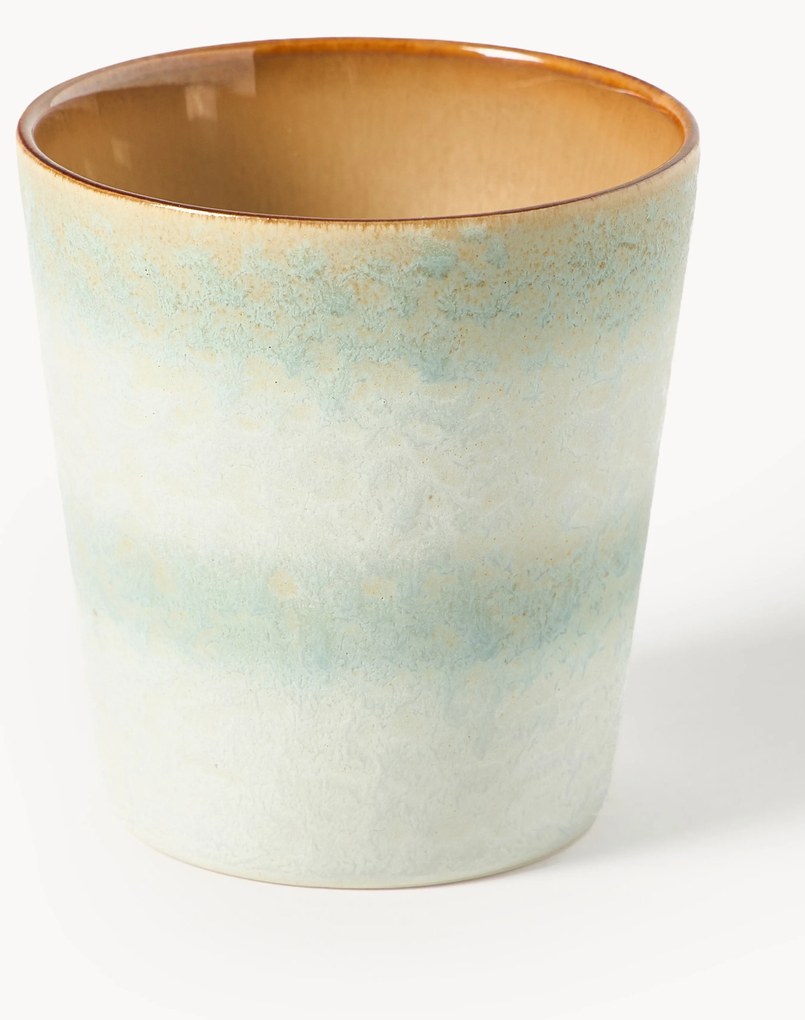 Caneca pintada à mão com vidrado reativo 70's