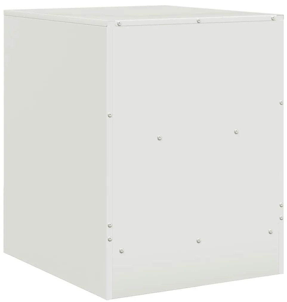 Mesa de cabeceira 34,5x39x44 cm aço branco