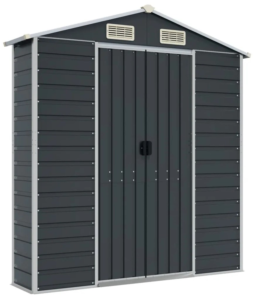 Abrigo de jardim 191x130x198 cm aço galvanizado antracite