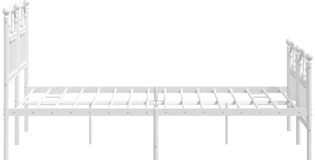 Estrutura de cama com cabeceira e pés 120x200 cm metal branco